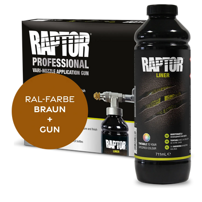 RAPTOR Liner Flaschen-Kit RAL-Farben Braun