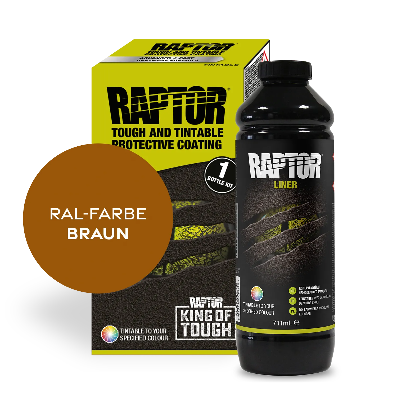 RAPTOR Liner Flaschen-Kit RAL-Farben Braun