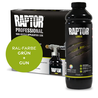 RAPTOR Liner Flaschen-Kit RAL-Farben Grün