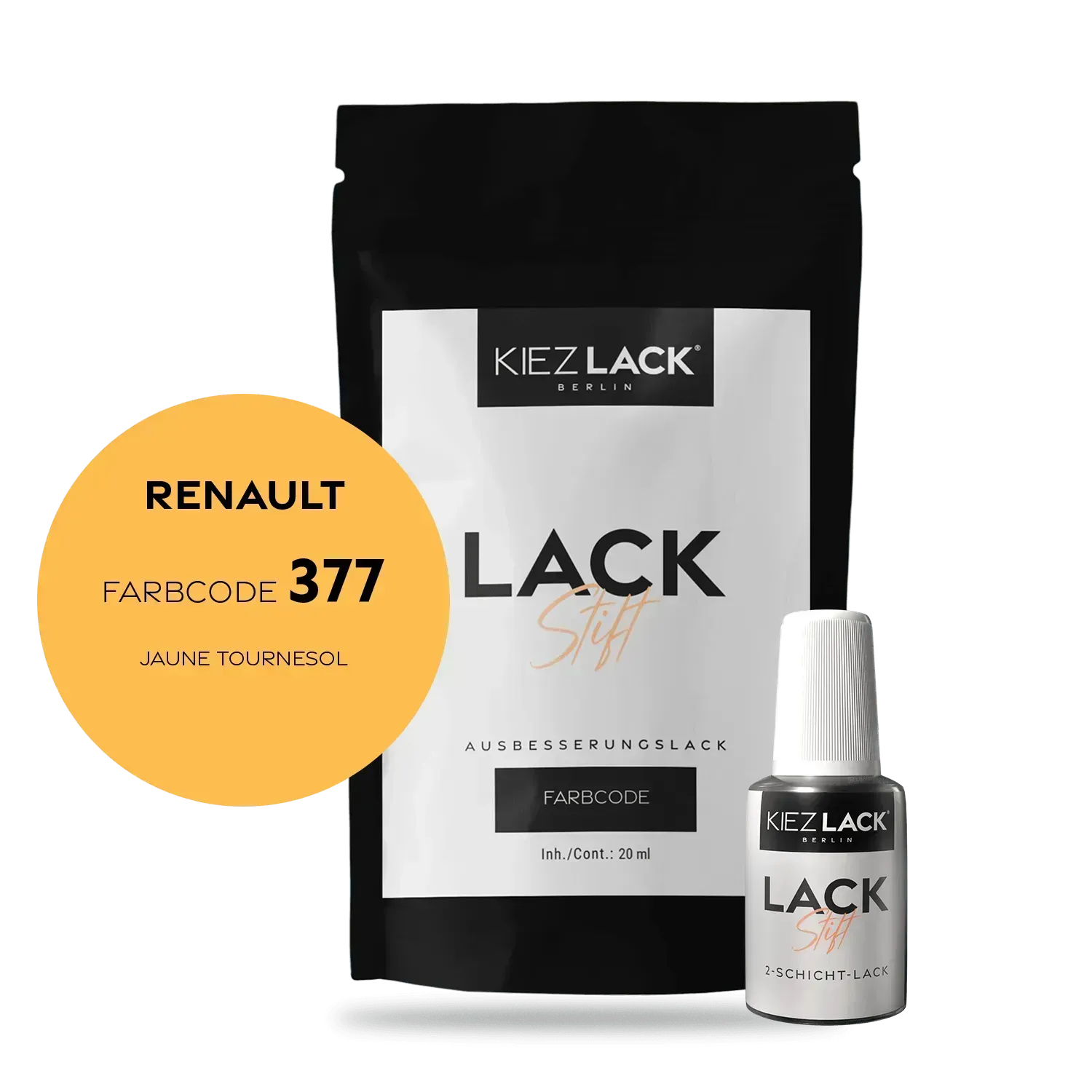 Autolack Lackstift Renault 377 JAUNE TOURNESOL - Kiezlack