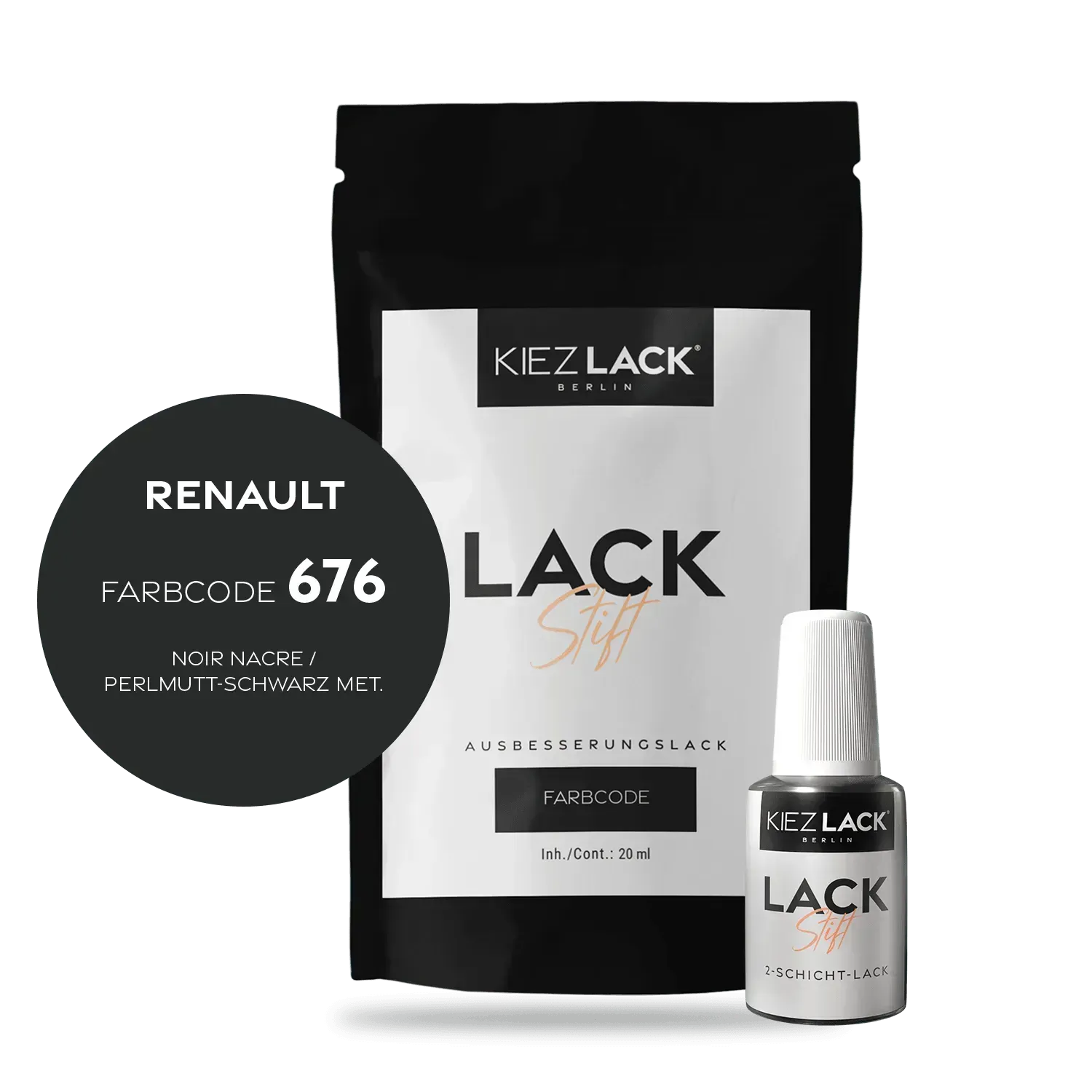 Autolack Lackstift Renault 676 NOIR NACRE - Kiezlack