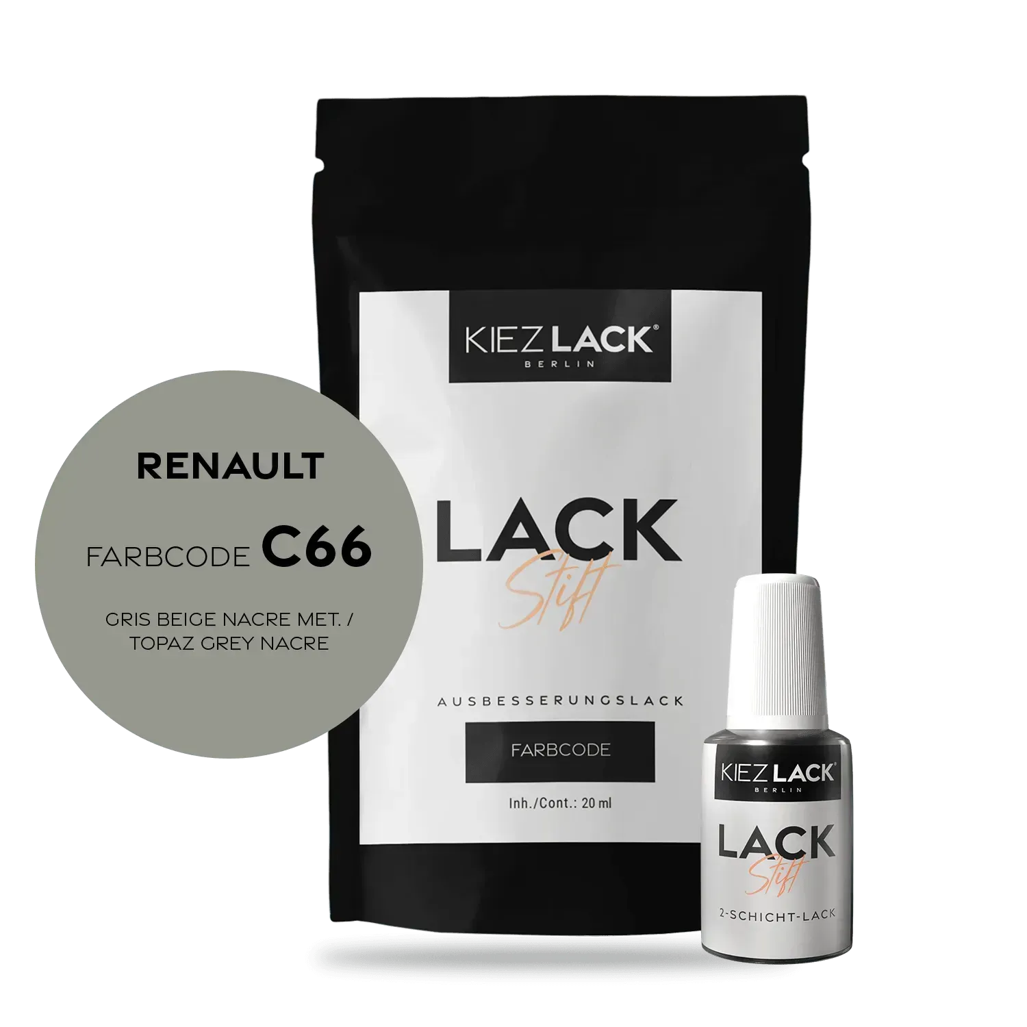 Autolack Lackstift Renault C66 GRIS BEIGE NACRE MET. - Kiezlack