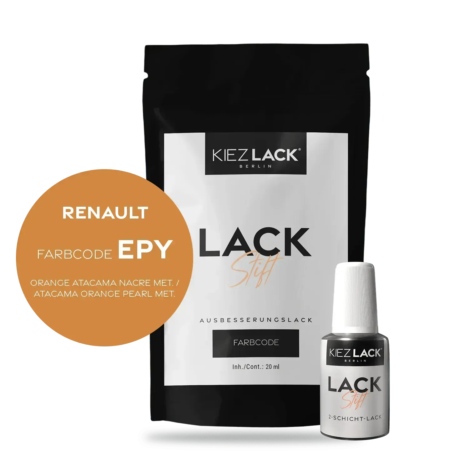 Autolack Lackstift Renault EPY ORANGE ATACAMA NACRE MET. - Kiezlack