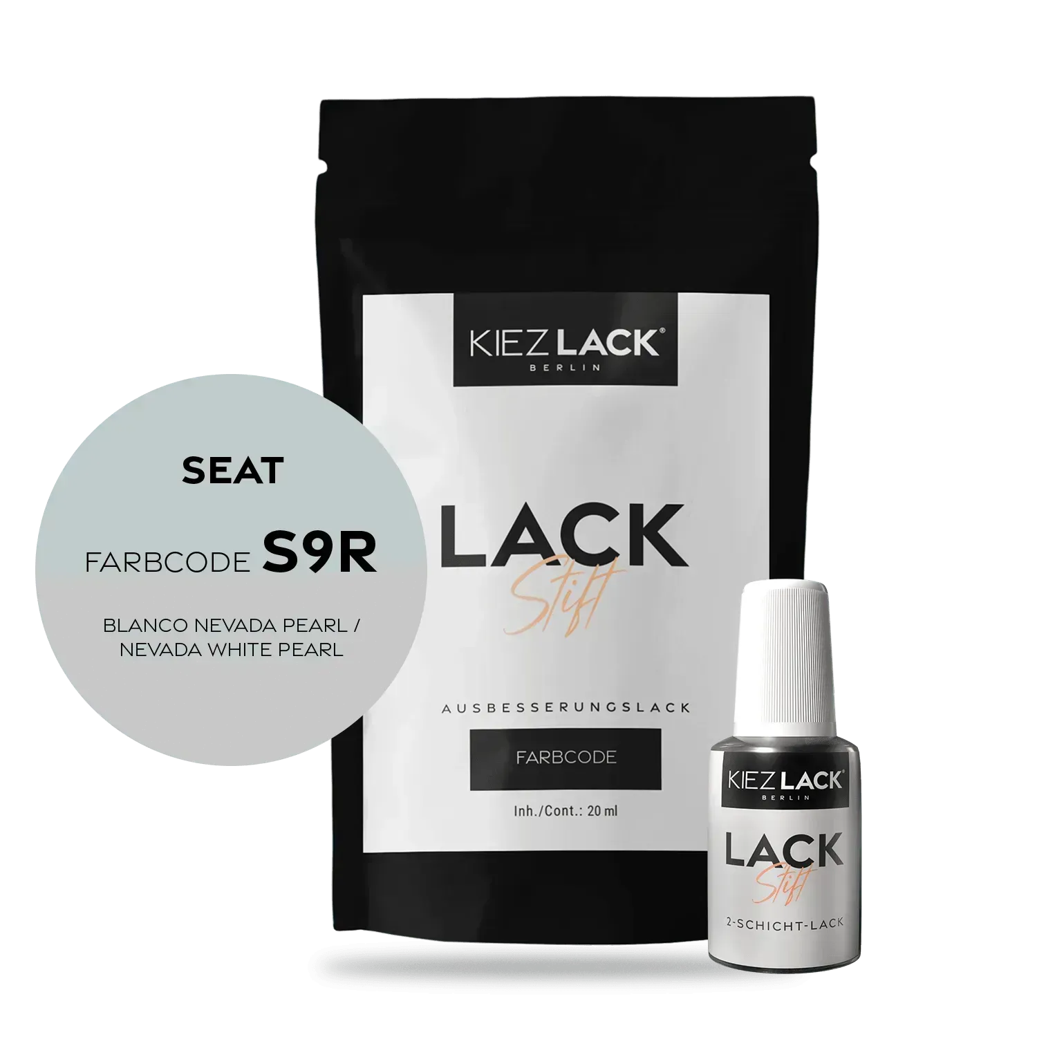 Autolack Lackstift Seat S9R BLANCO NEVADA PEARL - Kiezlack