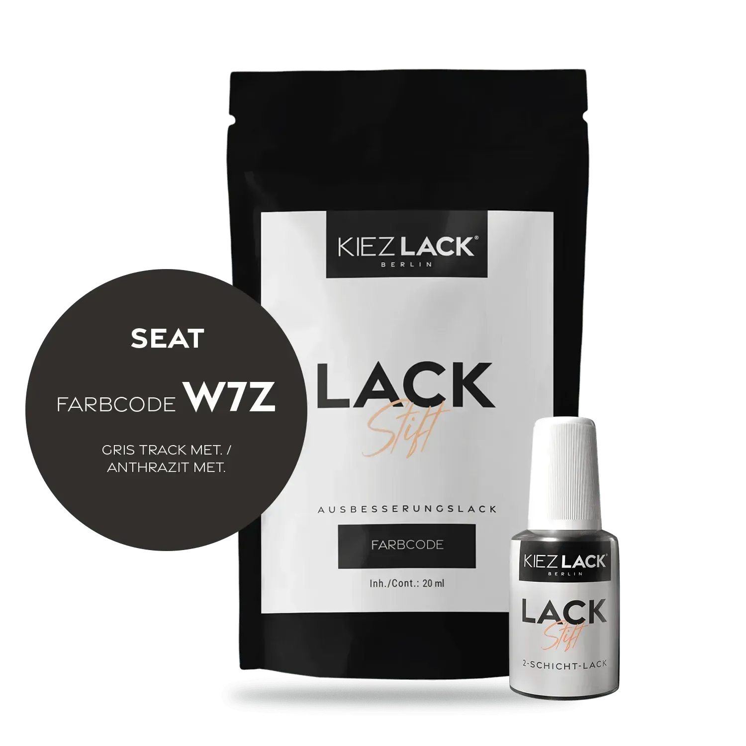 Autolack Lackstift Seat W7Z GRIS TRACK MET. - Kiezlack