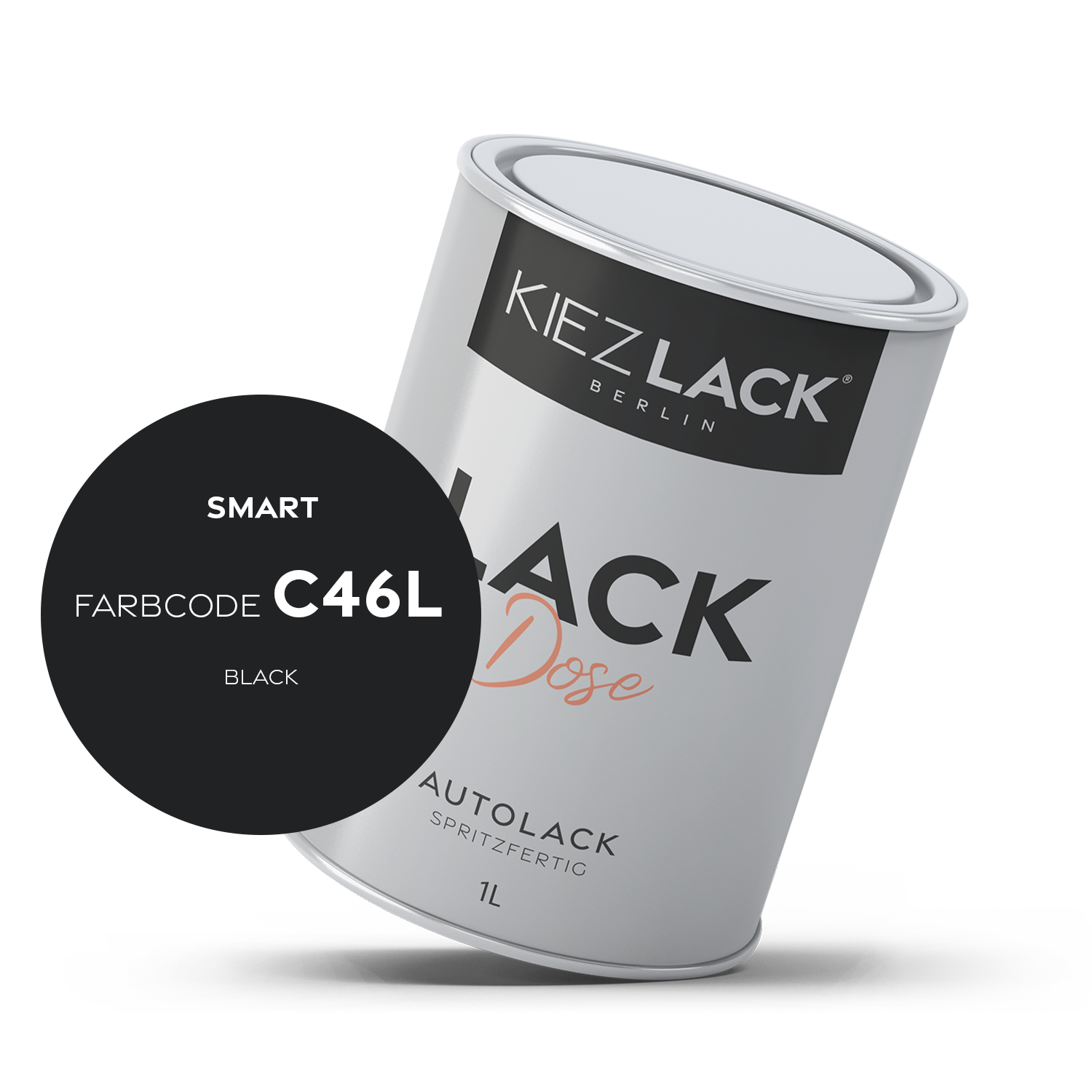 Kiezlack 1K Autolack Lackdose Basislack spritzfertig SMART C46L BLACK