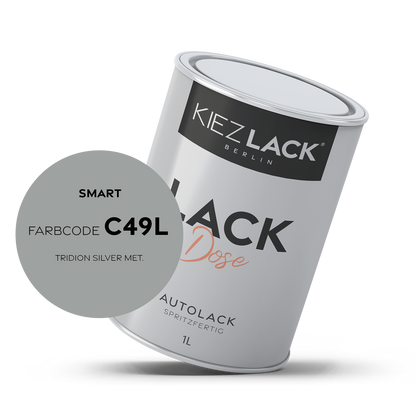 Kiezlack 1K Autolack Lackdose Basislack spritzfertig SMART C49L TRIDION SILVER MET.
