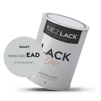 Kiezlack 1K Autolack Lackdose Basislack spritzfertig SMART EAD RIVER SILVER MET.