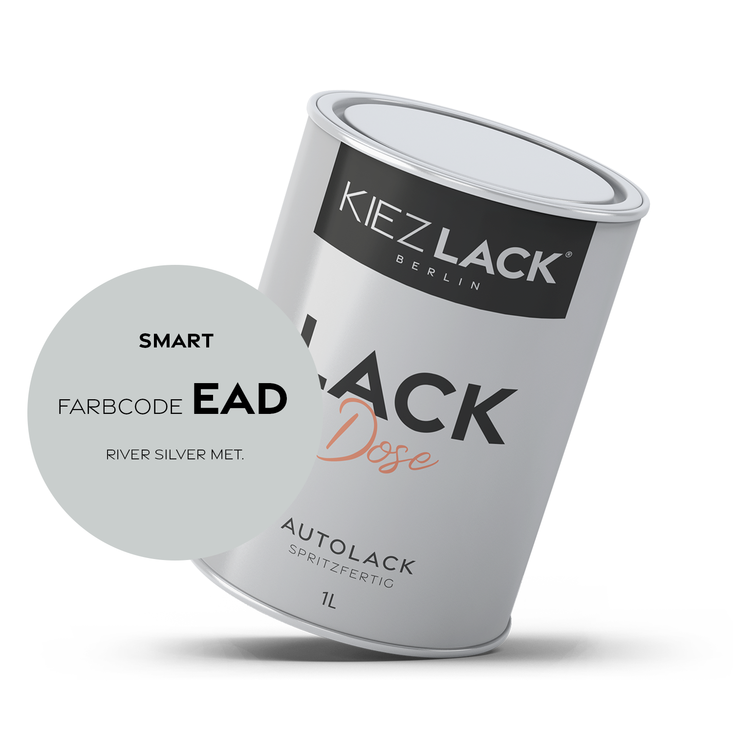 Kiezlack 1K Autolack Lackdose Basislack spritzfertig SMART EAD RIVER SILVER MET.