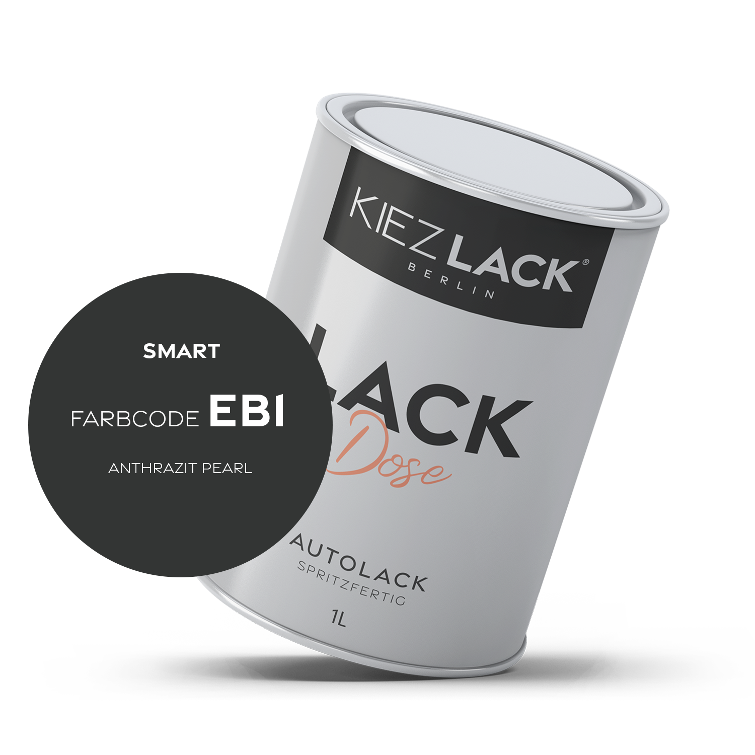 Kiezlack 1K Autolack Lackdose Basislack spritzfertig SMART EB1 ANTHRAZIT PEARL