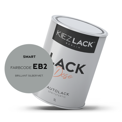 Kiezlack 1K Autolack Lackdose Basislack spritzfertig SMART EB2 BRILLANT SILBER MET.