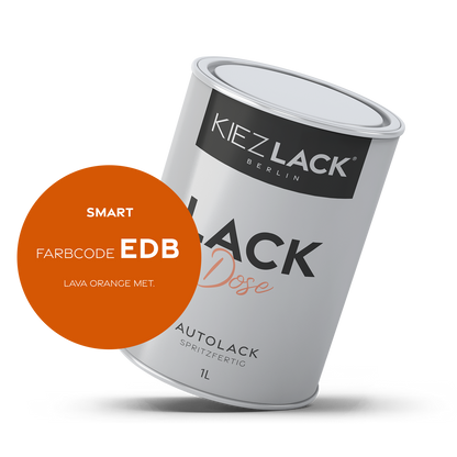 Kiezlack 1K Autolack Lackdose Basislack spritzfertig SMART EDB LAVA ORANGE MET.