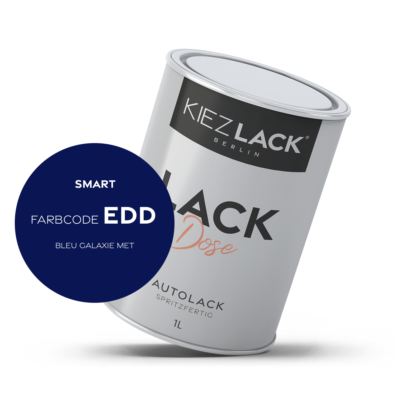 Kiezlack 1K Autolack Lackdose Basislack spritzfertig SMART EDD BLEU GALAXIE MET