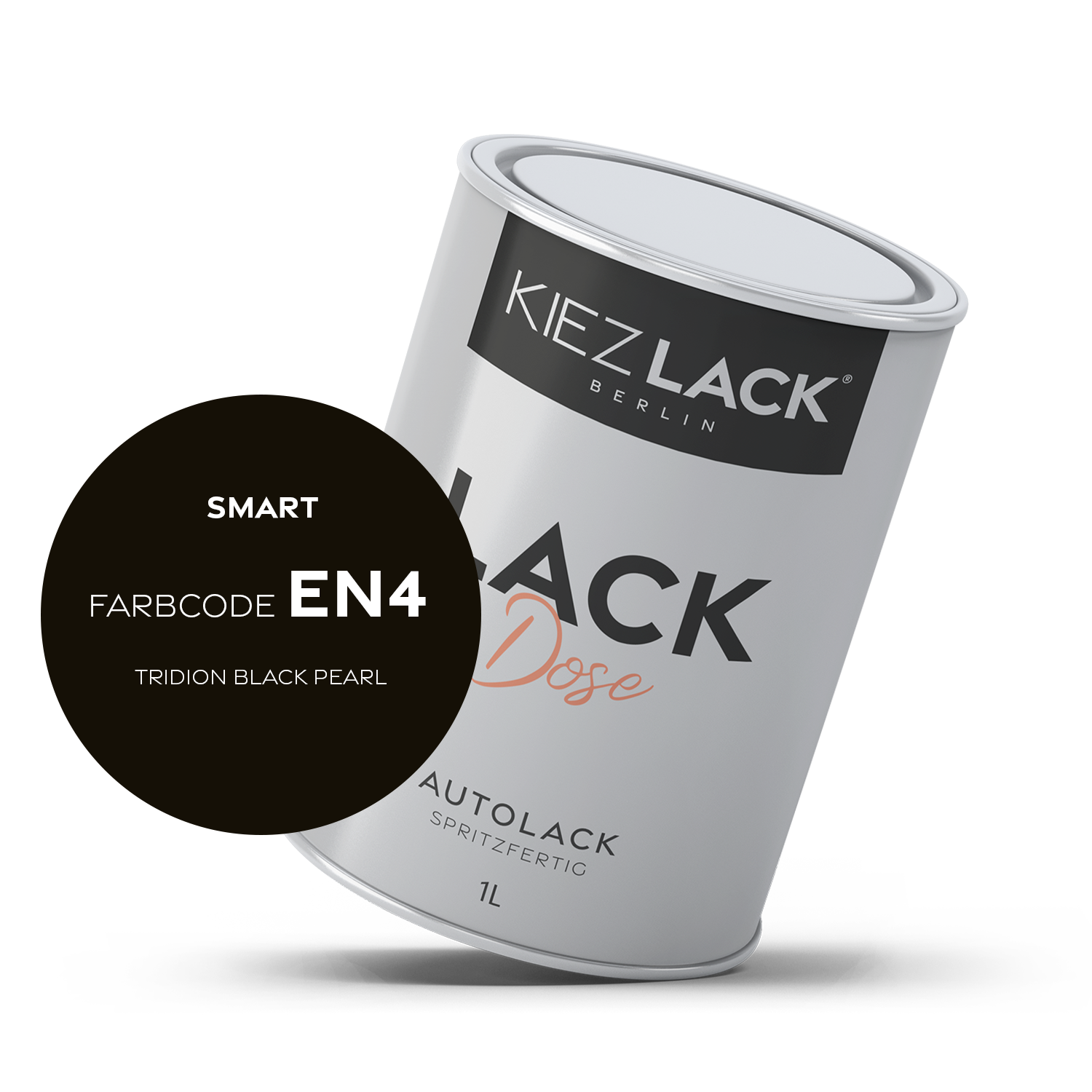 Kiezlack 1K Autolack Lackdose Basislack spritzfertig SMART EN4 TRIDION BLACK PEARL