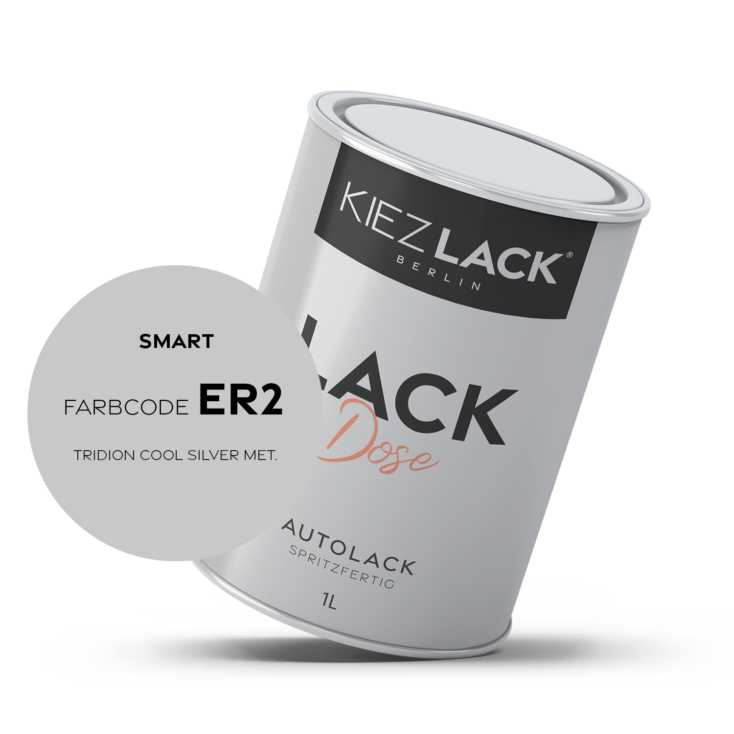 Kiezlack 1K Autolack Lackdose Basislack spritzfertig SMART ER2 TRIDION COOL SILVER MET.
