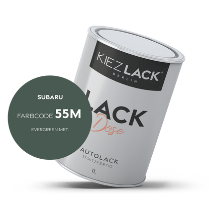 Kiezlack 1K Autolack Lackdose Basislack spritzfertig SUBARU 55M EVERGREEN MET.