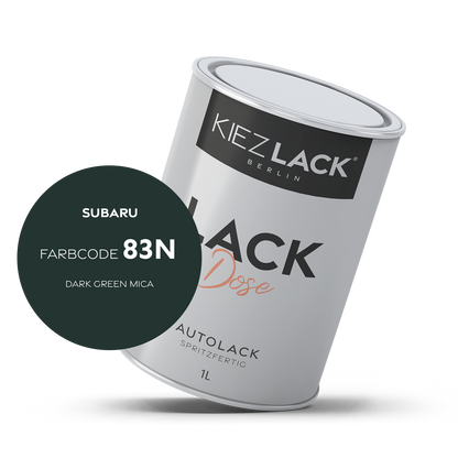 Kiezlack 1K Autolack Lackdose Basislack spritzfertig SUBARU 83N DARK GREEN MICA