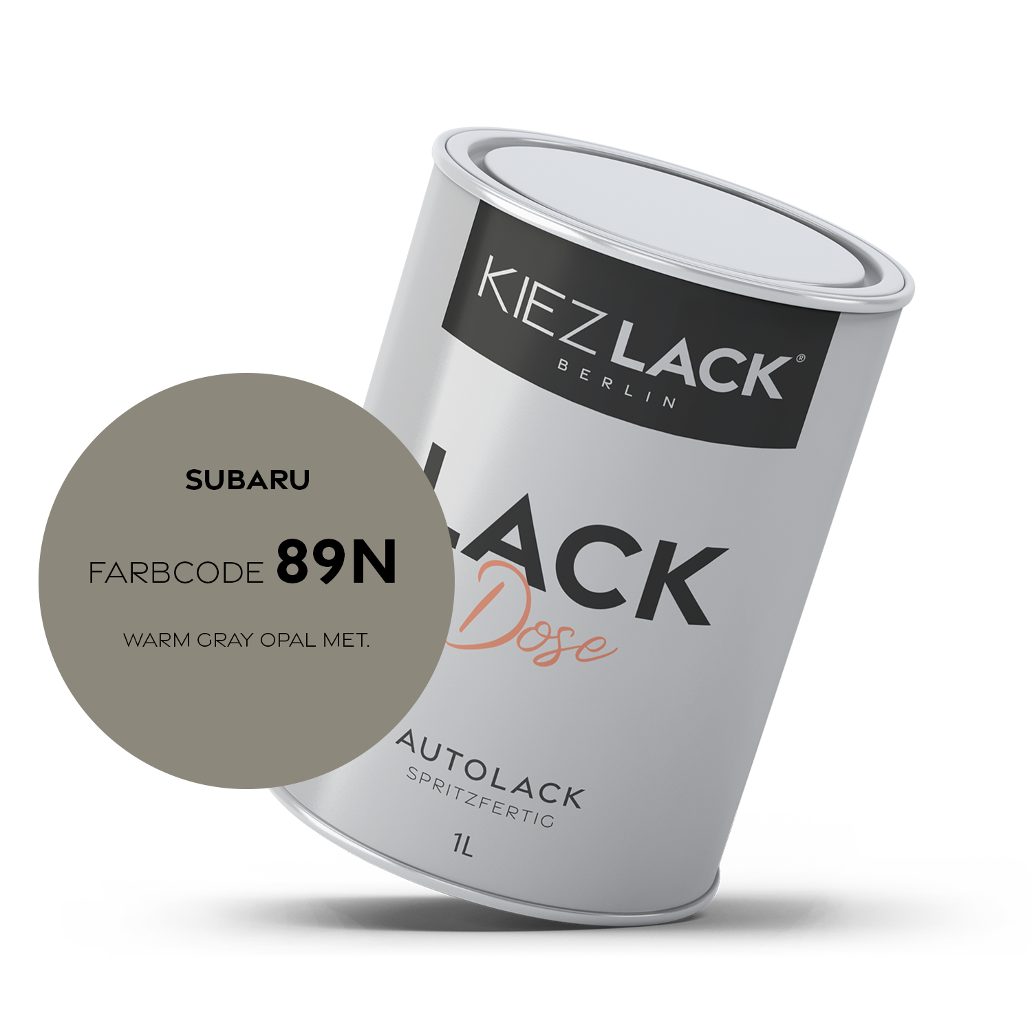 Kiezlack 1K Autolack Lackdose Basislack spritzfertig SUBARU 89N WARM GRAY OPAL MET.