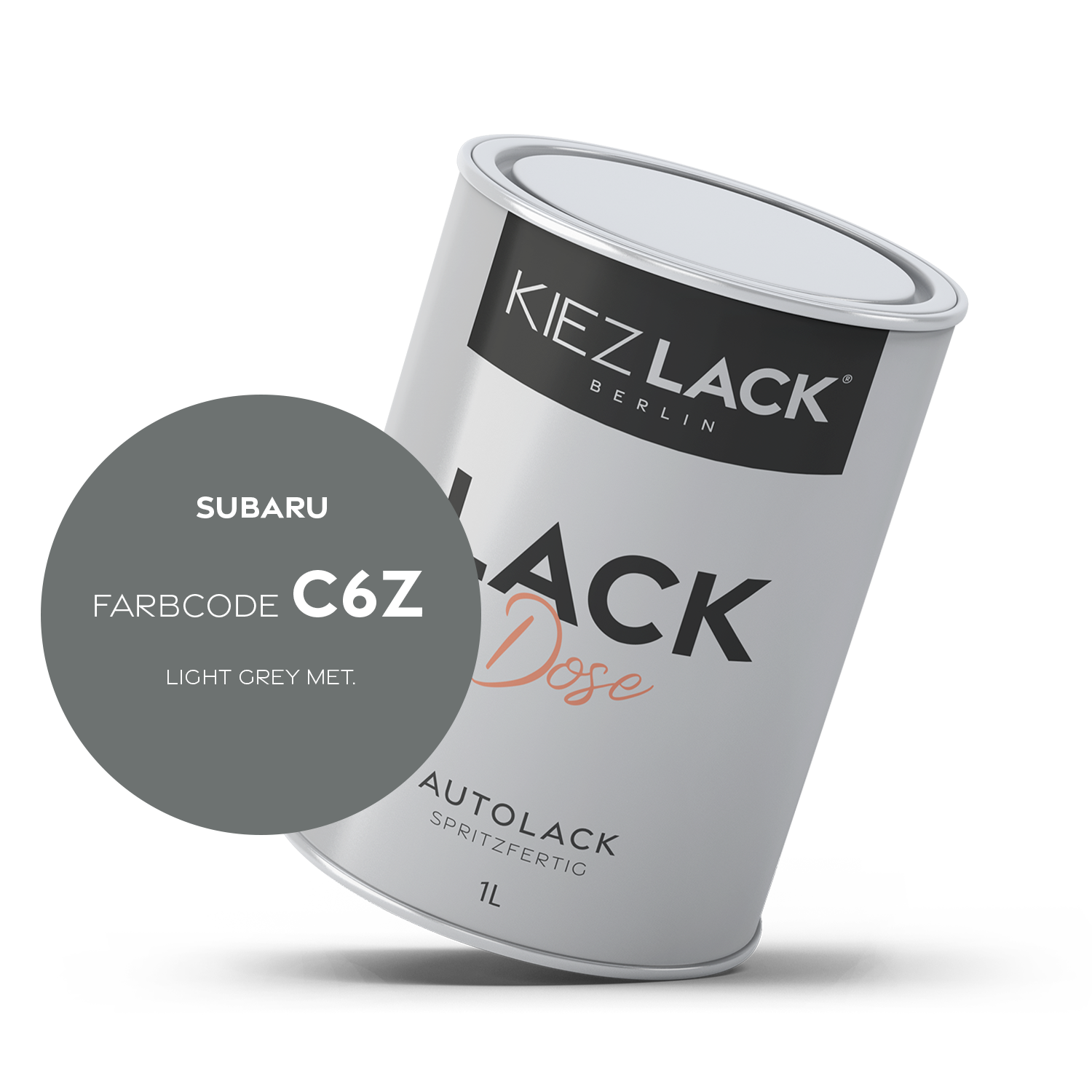 Kiezlack 1K Autolack Lackdose Basislack spritzfertig SUBARU C6Z LIGHT GREY MET.