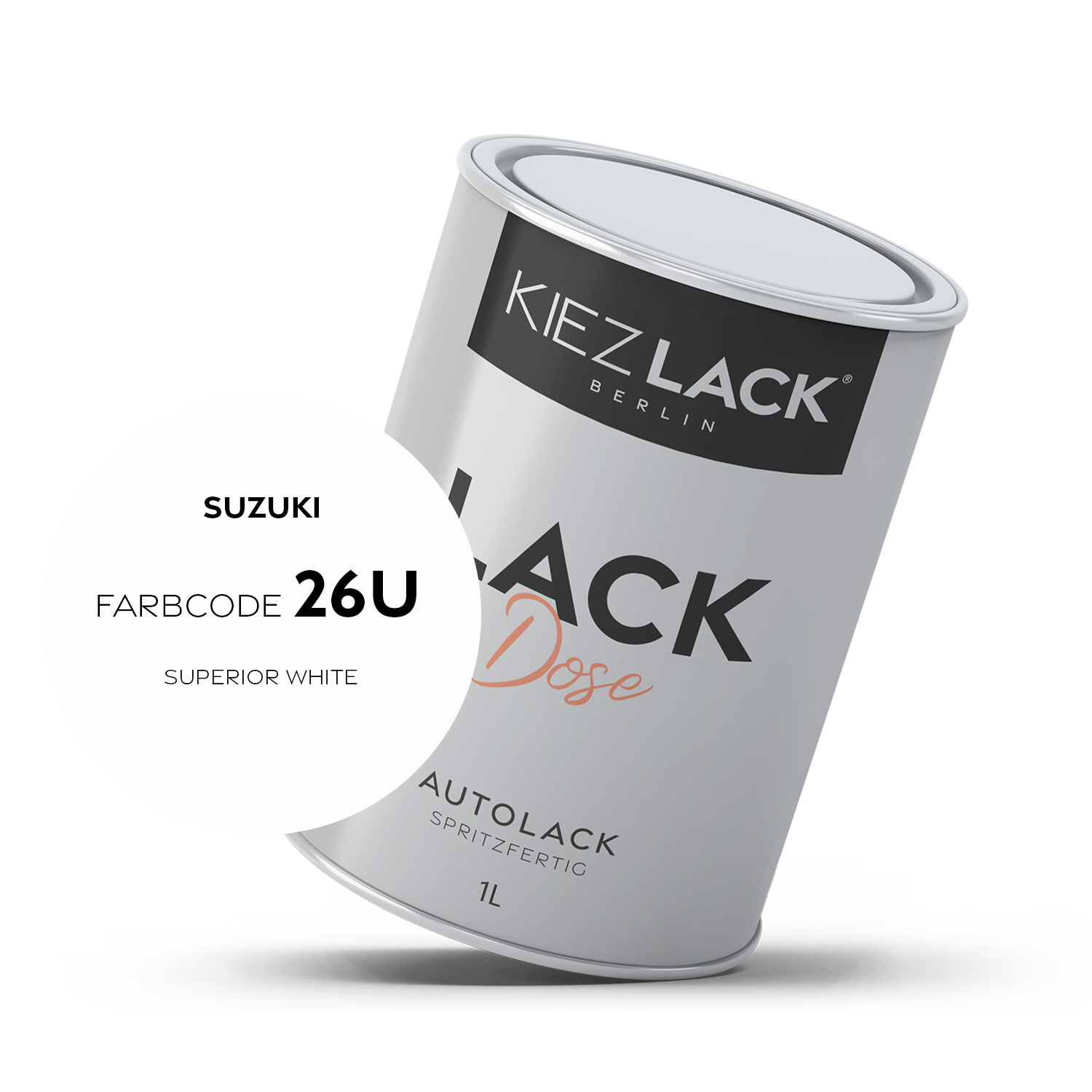 Kiezlack 1K Autolack Lackdose Basislack spritzfertig SUZUKI 26U SUPERIOR WHITE