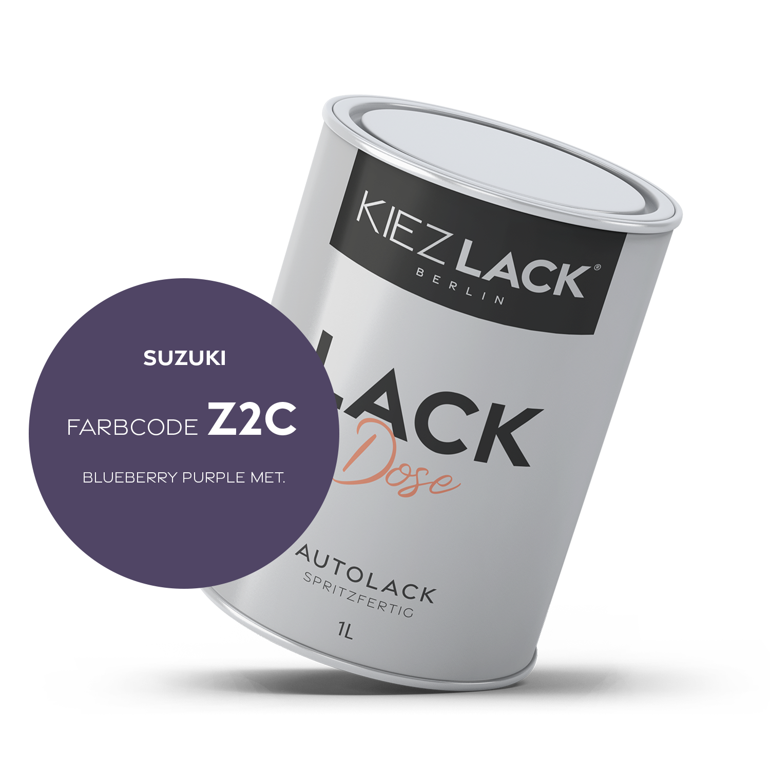 Kiezlack 1K Autolack Lackdose Basislack spritzfertig SUZUKI Z2C BLUEBERRY PURPLE MET.