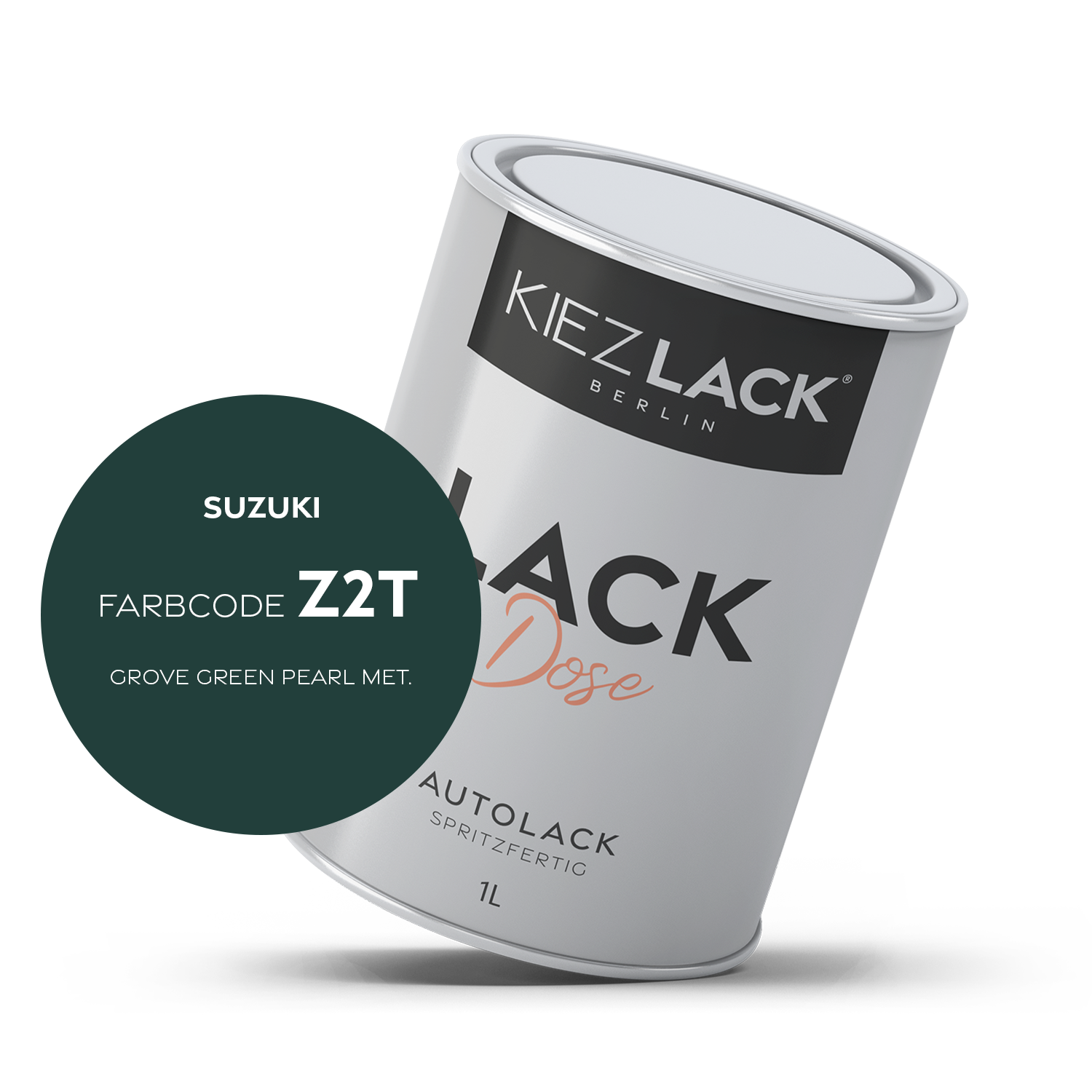 Kiezlack 1K Autolack Lackdose Basislack spritzfertig SUZUKI Z2T GROVE GREEN PEARL MET.