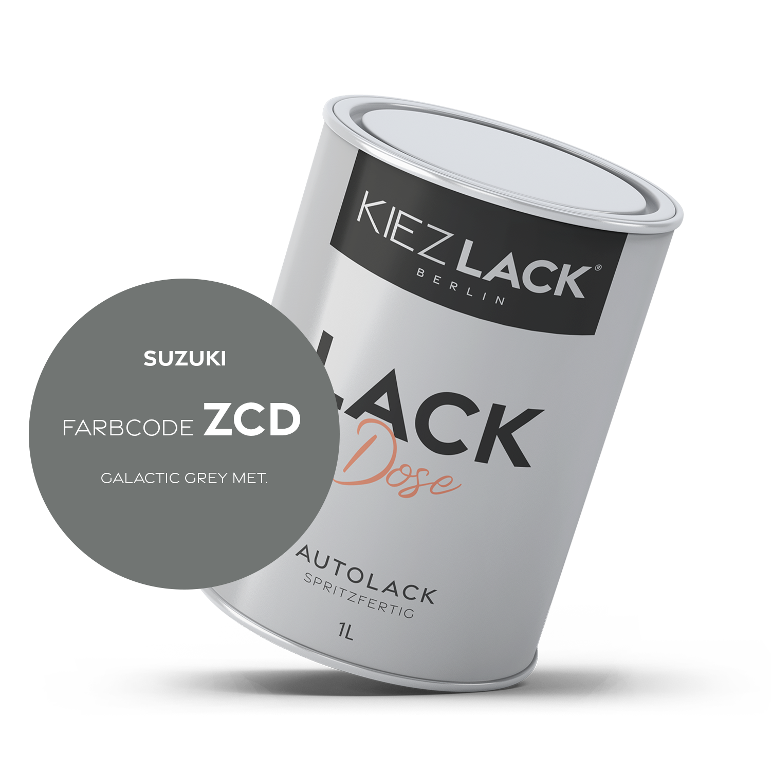 Kiezlack 1K Autolack Lackdose Basislack spritzfertig SUZUKI ZCD GALACTIC GREY MET.