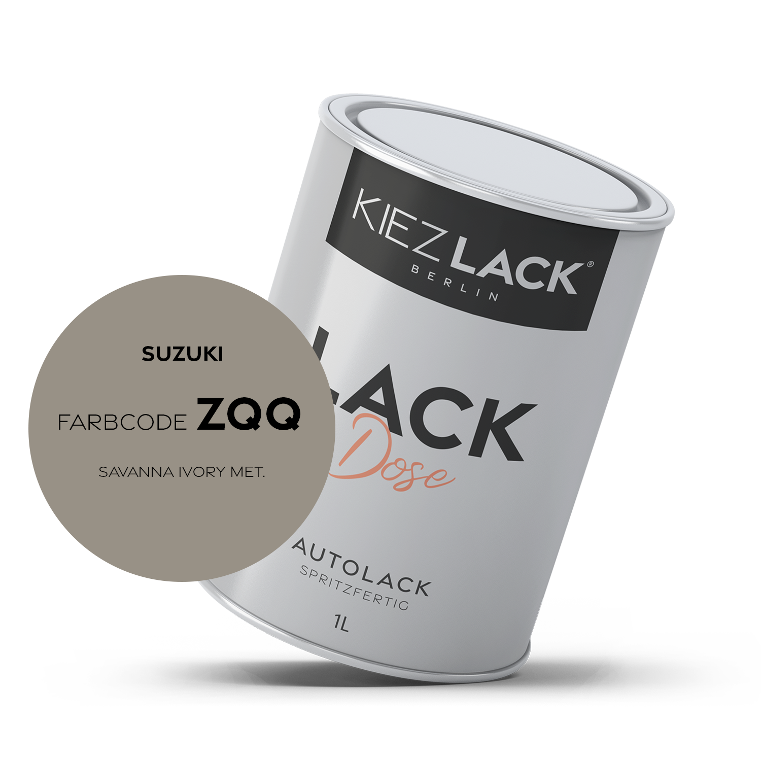 Kiezlack 1K Autolack Lackdose Basislack spritzfertig SUZUKI ZQQ SAVANNA IVORY MET.
