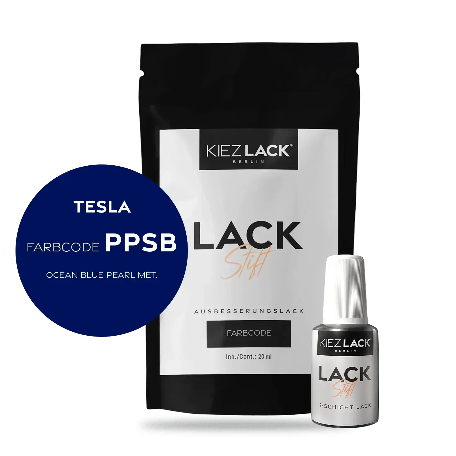 Autolack Lackstift TESLA PPSB OCEAN BLUE PEARL MET. - Kiezlack