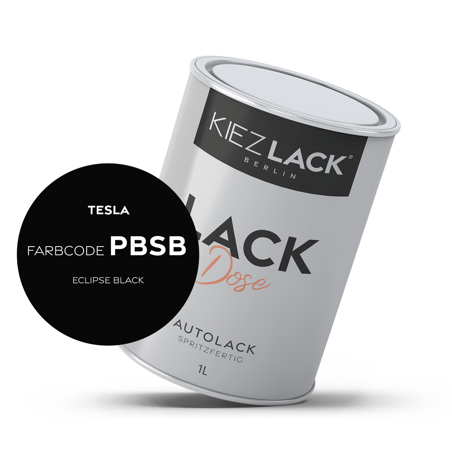 Kiezlack 1K Autolack Lackdose Basislack spritzfertig TESLA PBSB ECLIPSE BLACK