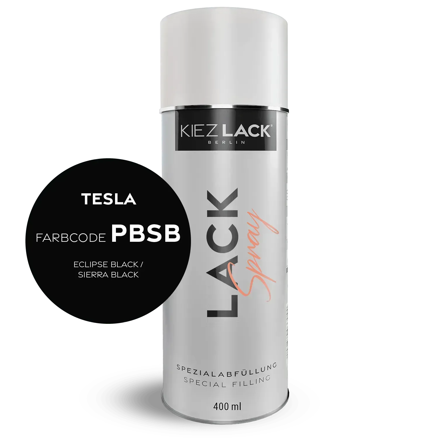 Autolack Spraydose TESLA PBSB ECLIPSE BLACK Lackspray - Kiezlack