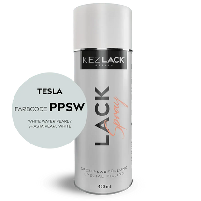 Autolack Spraydose TESLA PPSW WHITE WATER PEARL Lackspray - Kiezlack