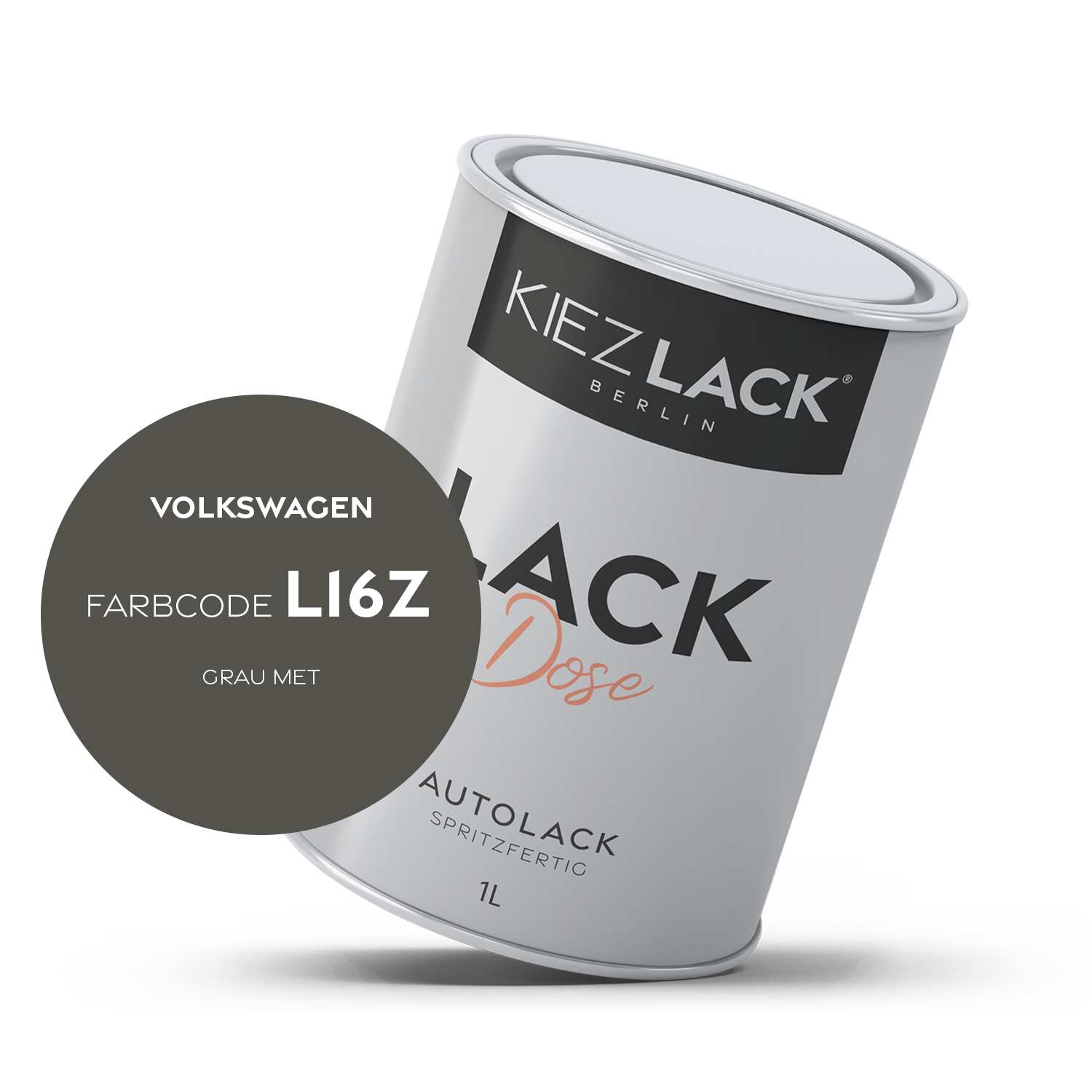 Kiezlack 1K Autolack Lackdose Basislack spritzfertig Volkswagen L16Z GRAU MET.