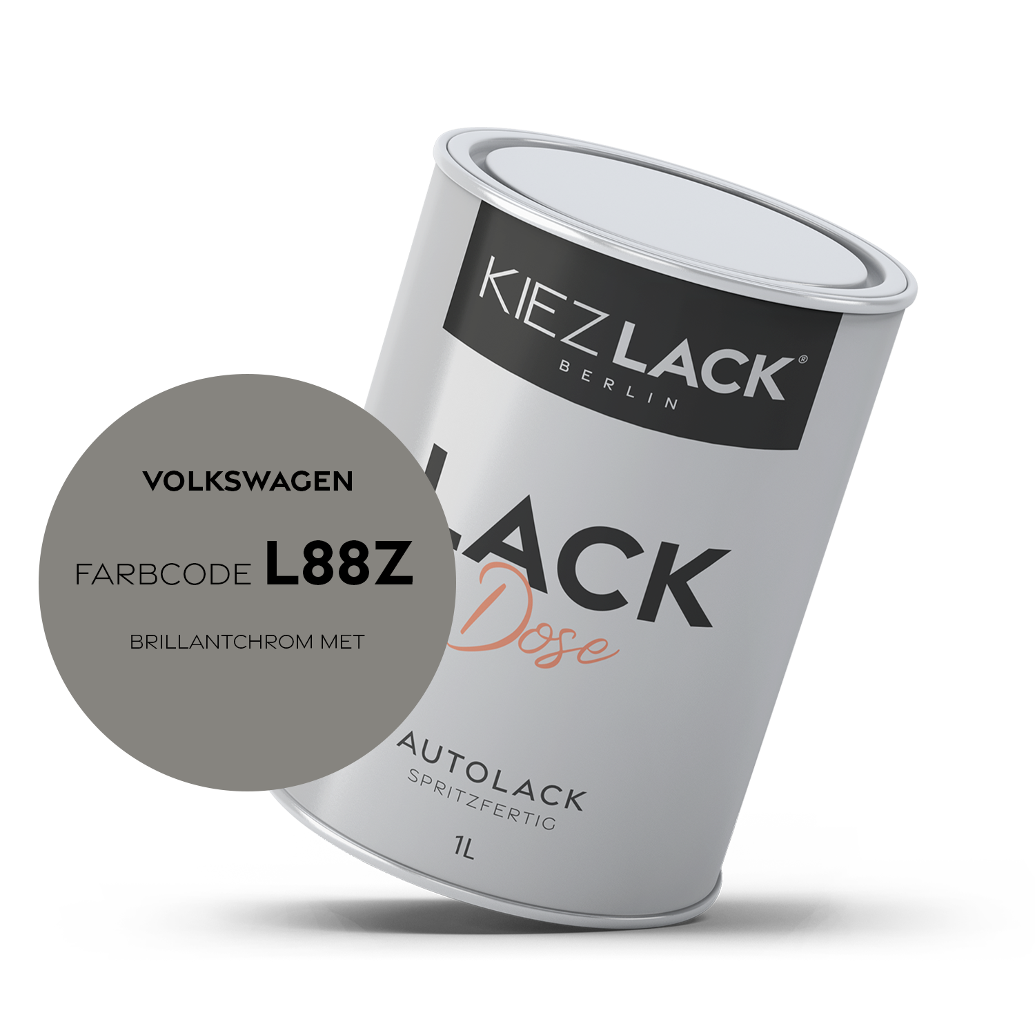 Kiezlack 1K Autolack Lackdose Basislack spritzfertig Volkswagen L88Z BRILLANTCHROM MET.