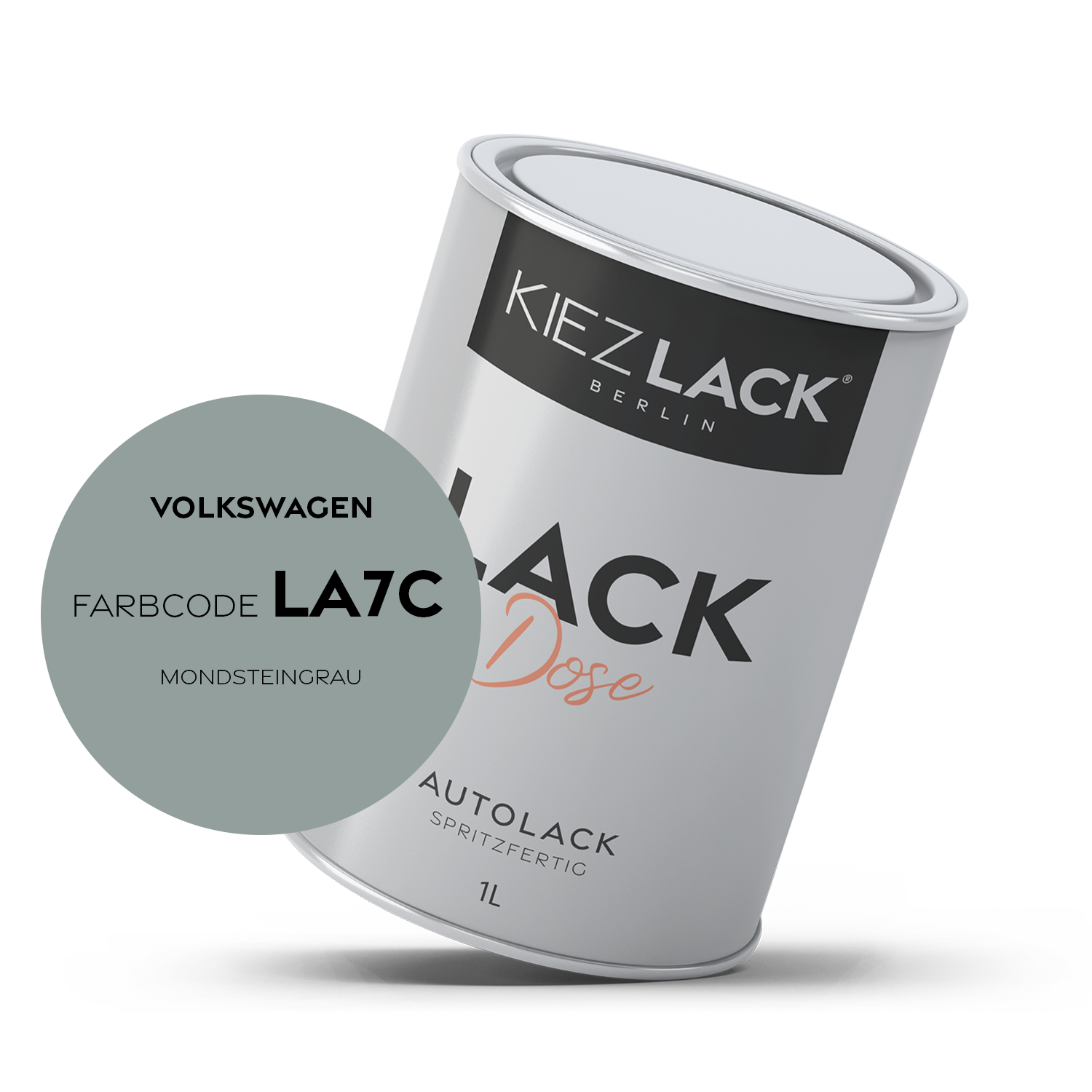 Kiezlack 1K Autolack Lackdose Basislack spritzfertig Volkswagen LA7C MONDSTEINGRAU