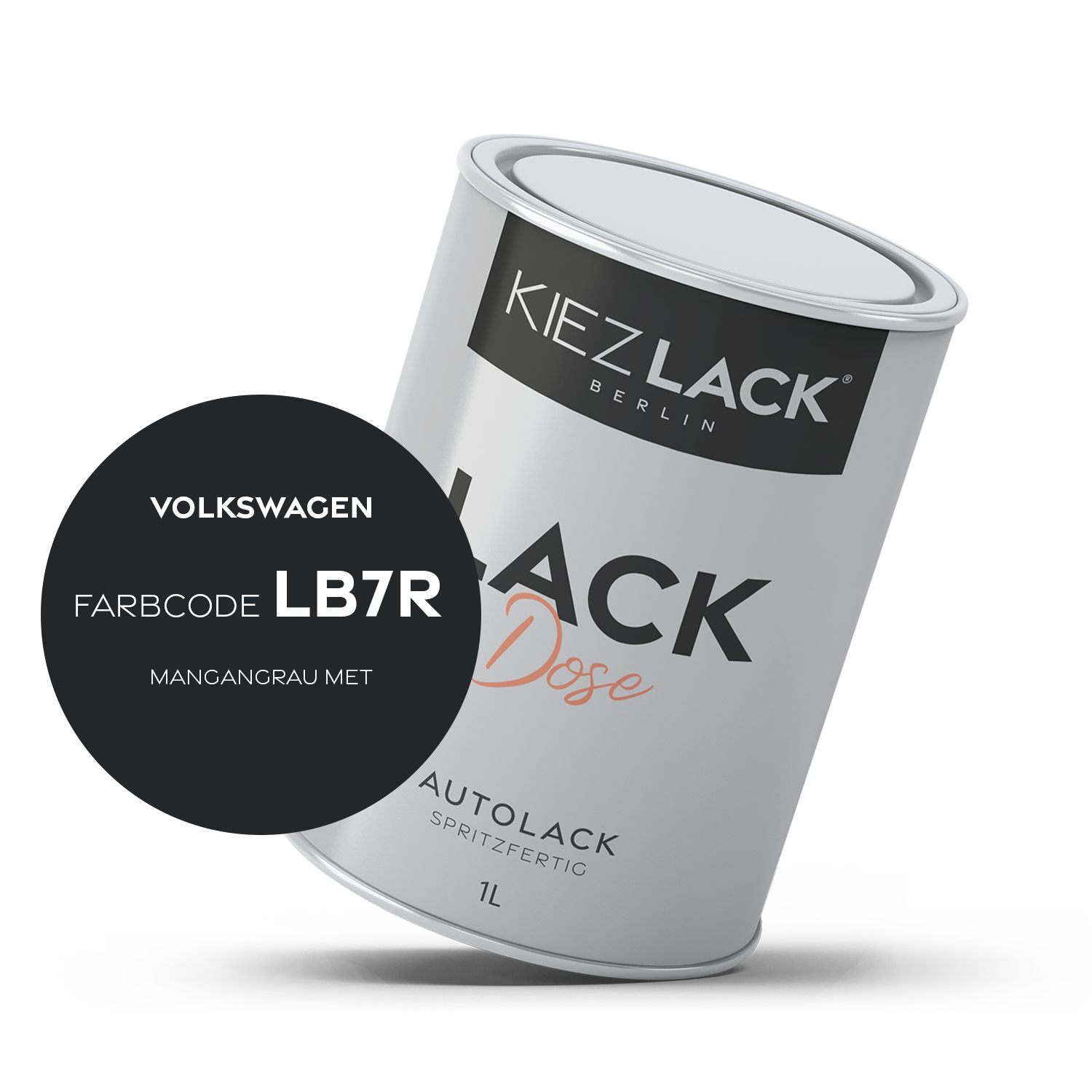 Kiezlack 1K Autolack Lackdose Basislack spritzfertig Volkswagen LB7R MANGANGRAU MET.