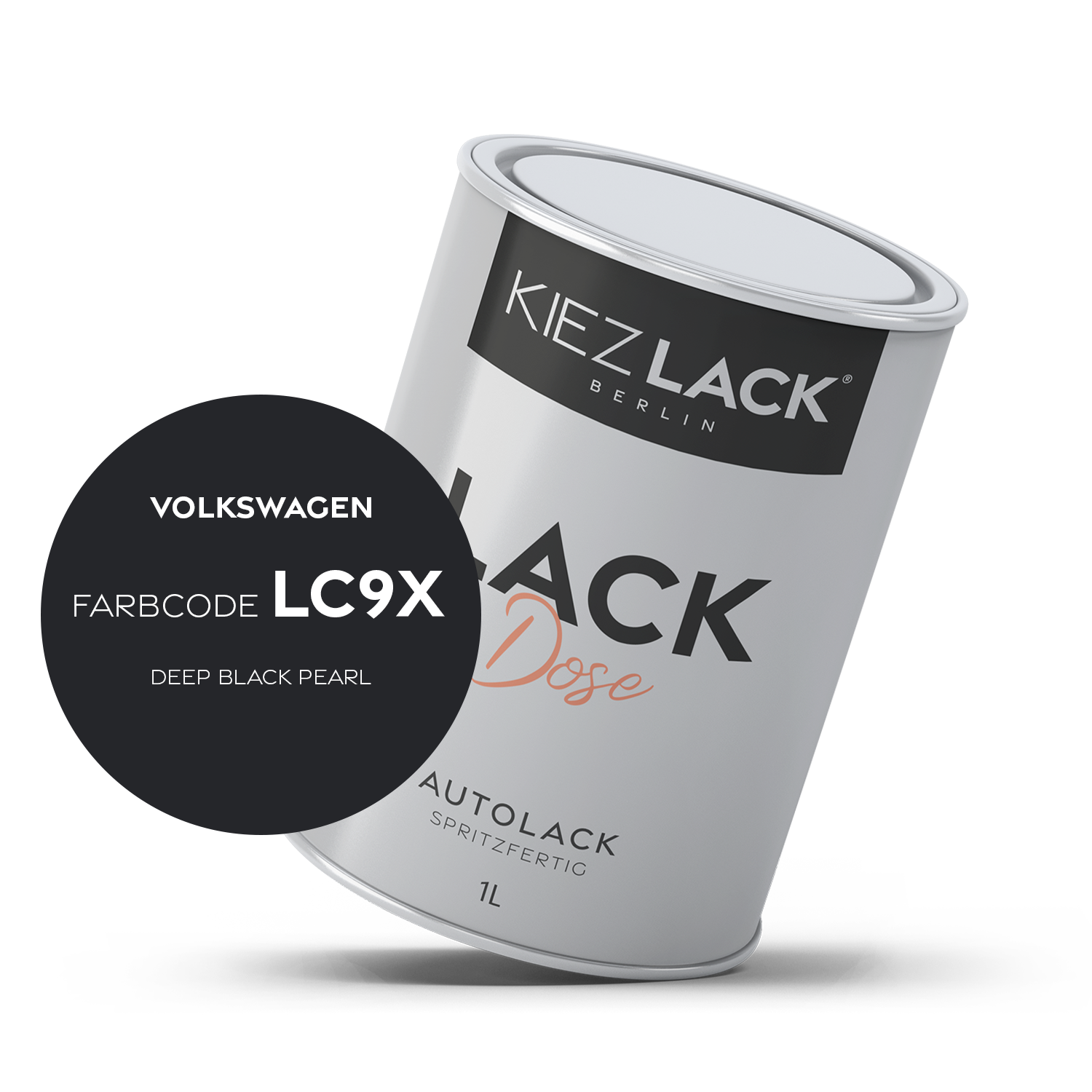 Kiezlack 1K Autolack Lackdose Basislack spritzfertig Volkswagen LC9X DEEP BLACK PEARL
