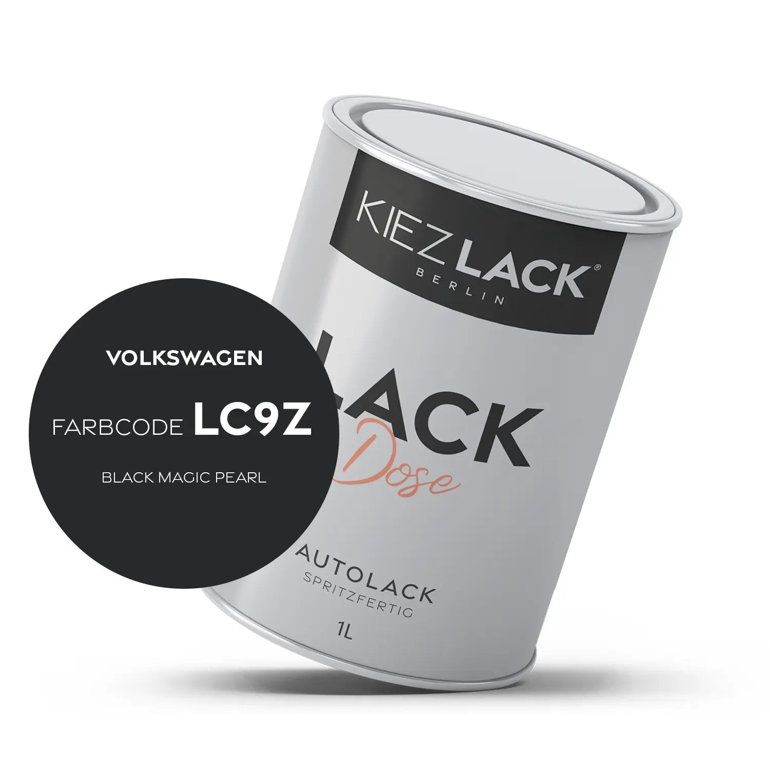 Kiezlack 1K Autolack Lackdose Basislack spritzfertig Volkswagen LC9X DEEP BLACK PEARL