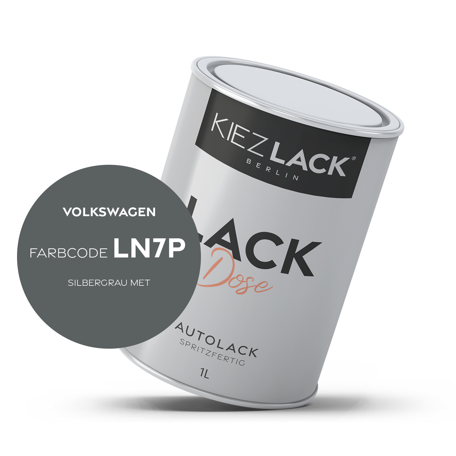 Kiezlack 1K Autolack Lackdose Basislack spritzfertig Volkswagen LN7P SILBERGRAU MET.