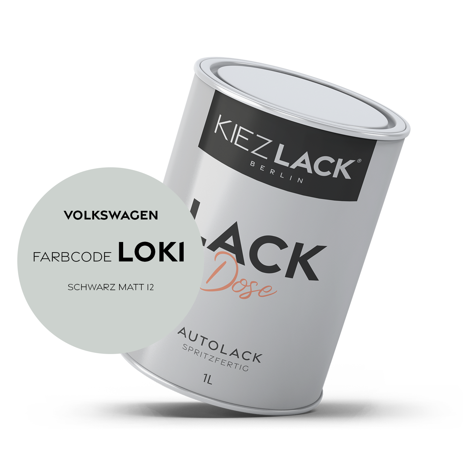 Kiezlack 1K Autolack Lackdose Basislack spritzfertig Volkswagen LOK1 SCHWARZ MATT 12