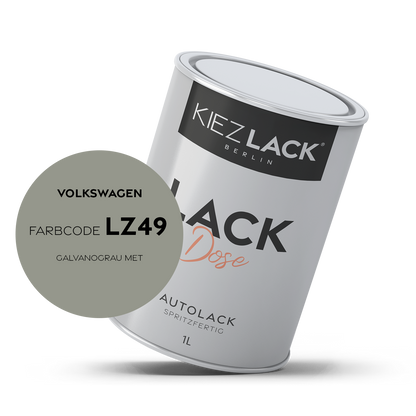 Kiezlack 1K Autolack Lackdose Basislack spritzfertig Volkswagen LZ49 GALVANOGRAU MET.