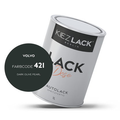 Kiezlack 1K Autolack Lackdose Basislack spritzfertig VOLVO 421 DARK OLIVE PEARL