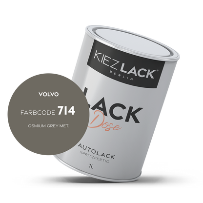 Kiezlack 1K Autolack Lackdose Basislack spritzfertig VOLVO 714 OSMIUM GREY MET.