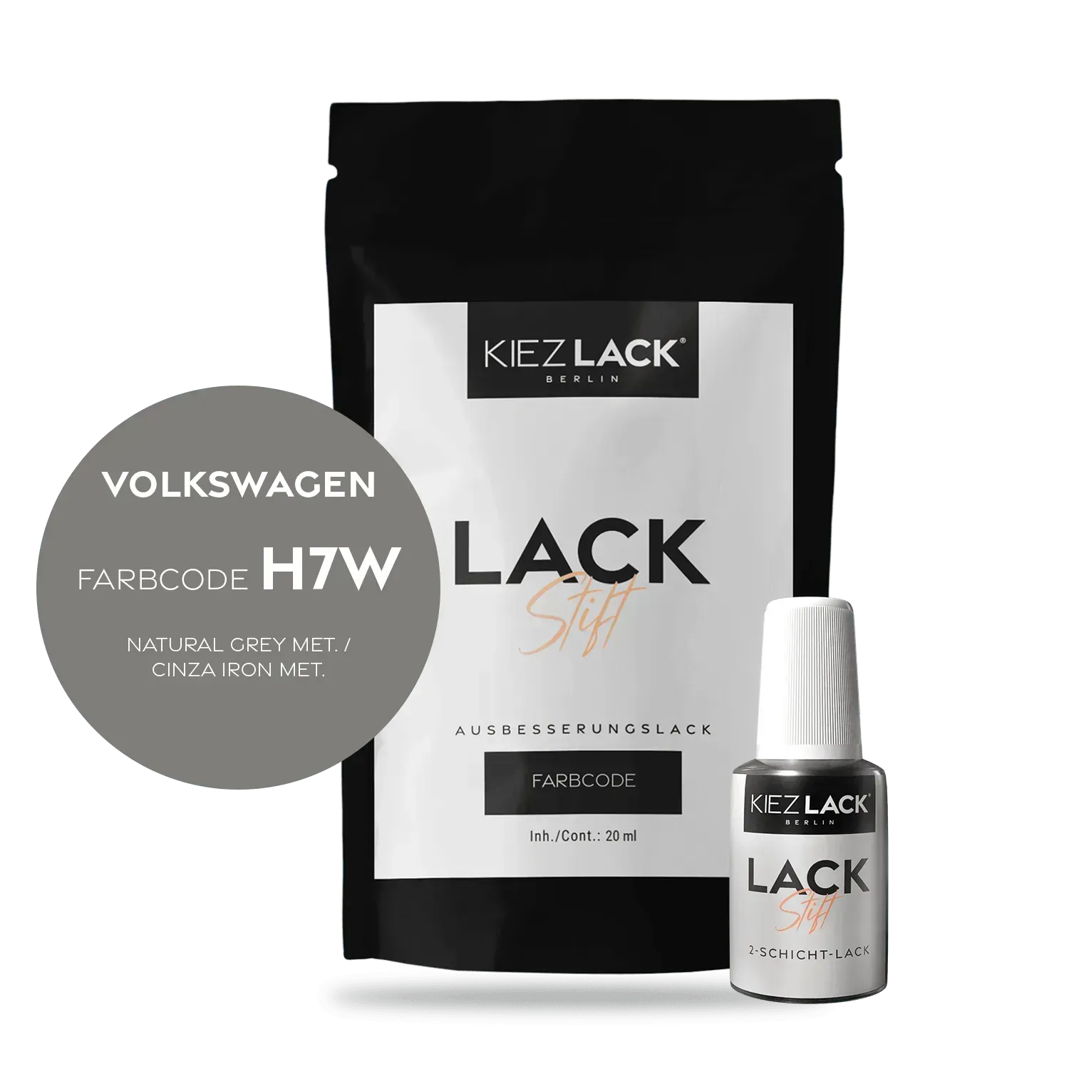 Autolack Lackstift Volkswagen H7W NATURAL GREY MET. - Kiezlack