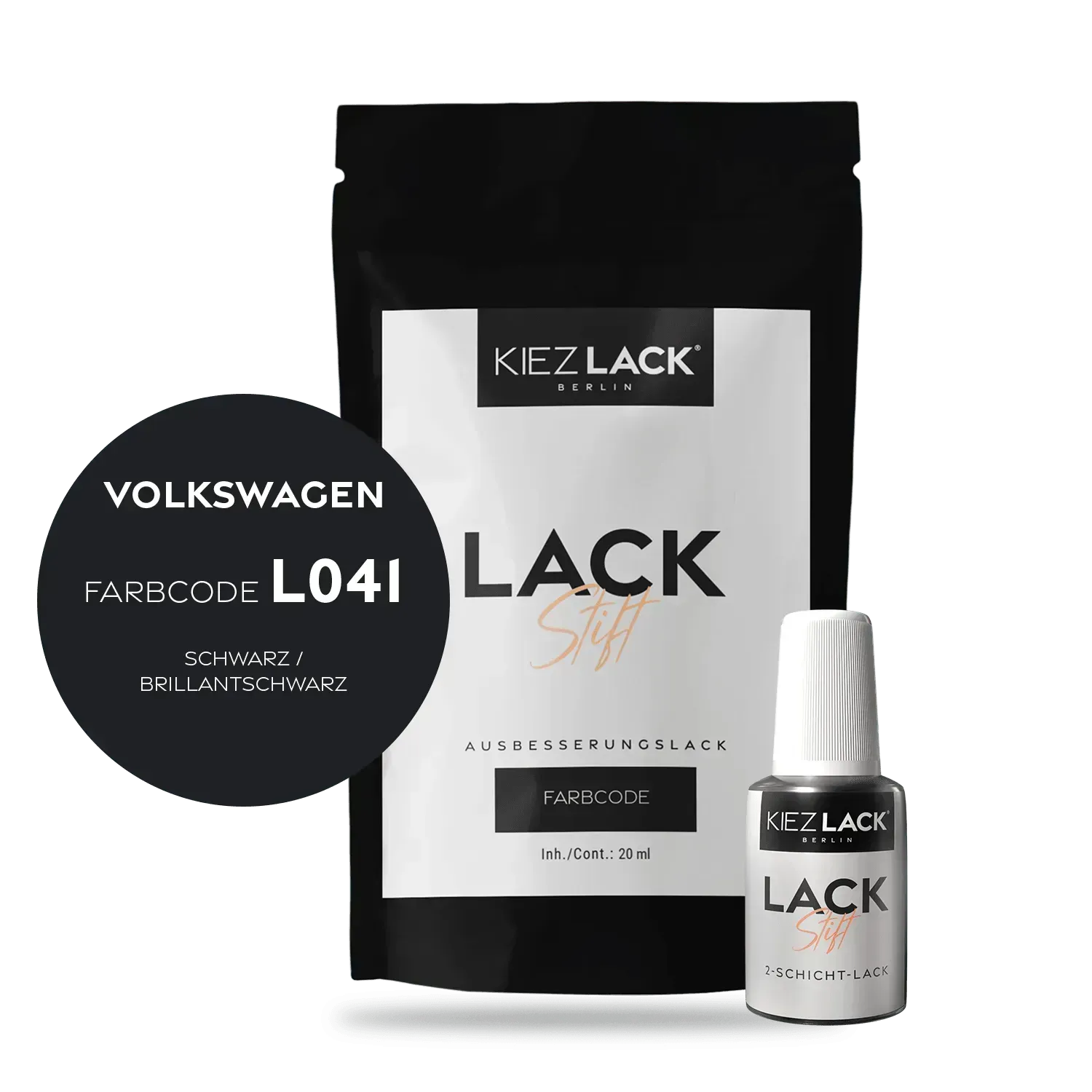 Autolack Lackstift Volkswagen L041 SCHWARZ - Kiezlack