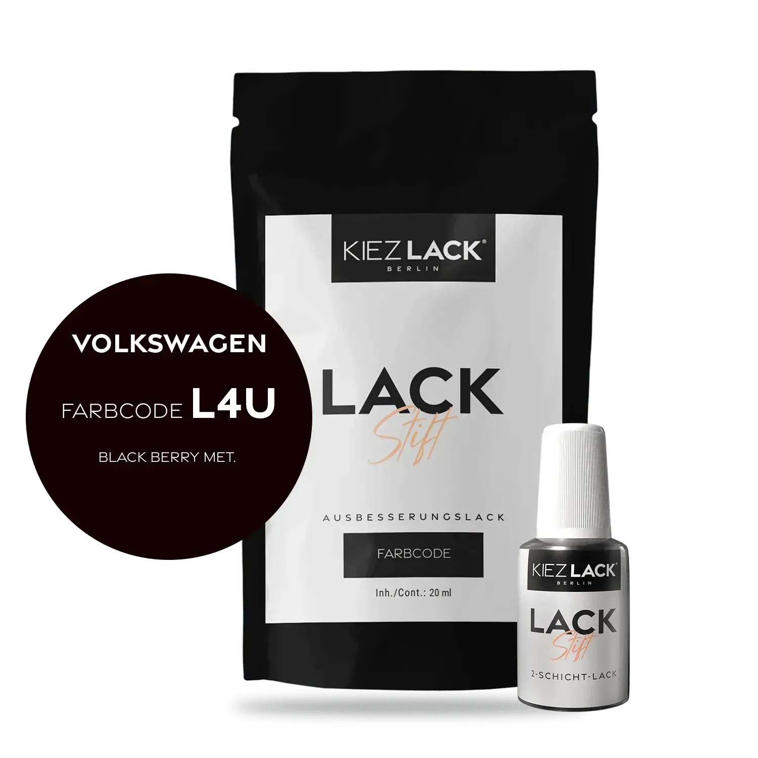 Autolack Lackstift Volkswagen L4U BLACK BERRY MET. - Kiezlack