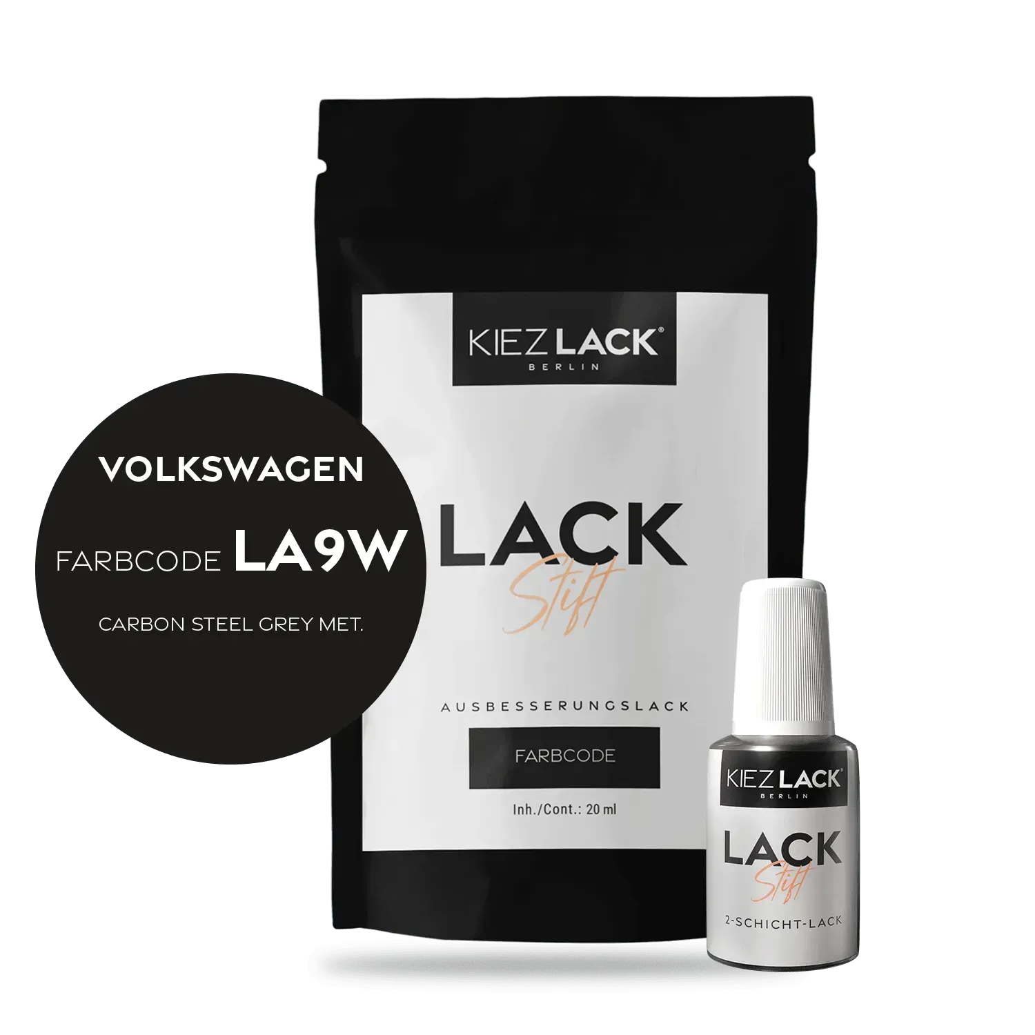 Autolack Lackstift Volkswagen LA9W CARBON STEEL GREY MET. - Kiezlack