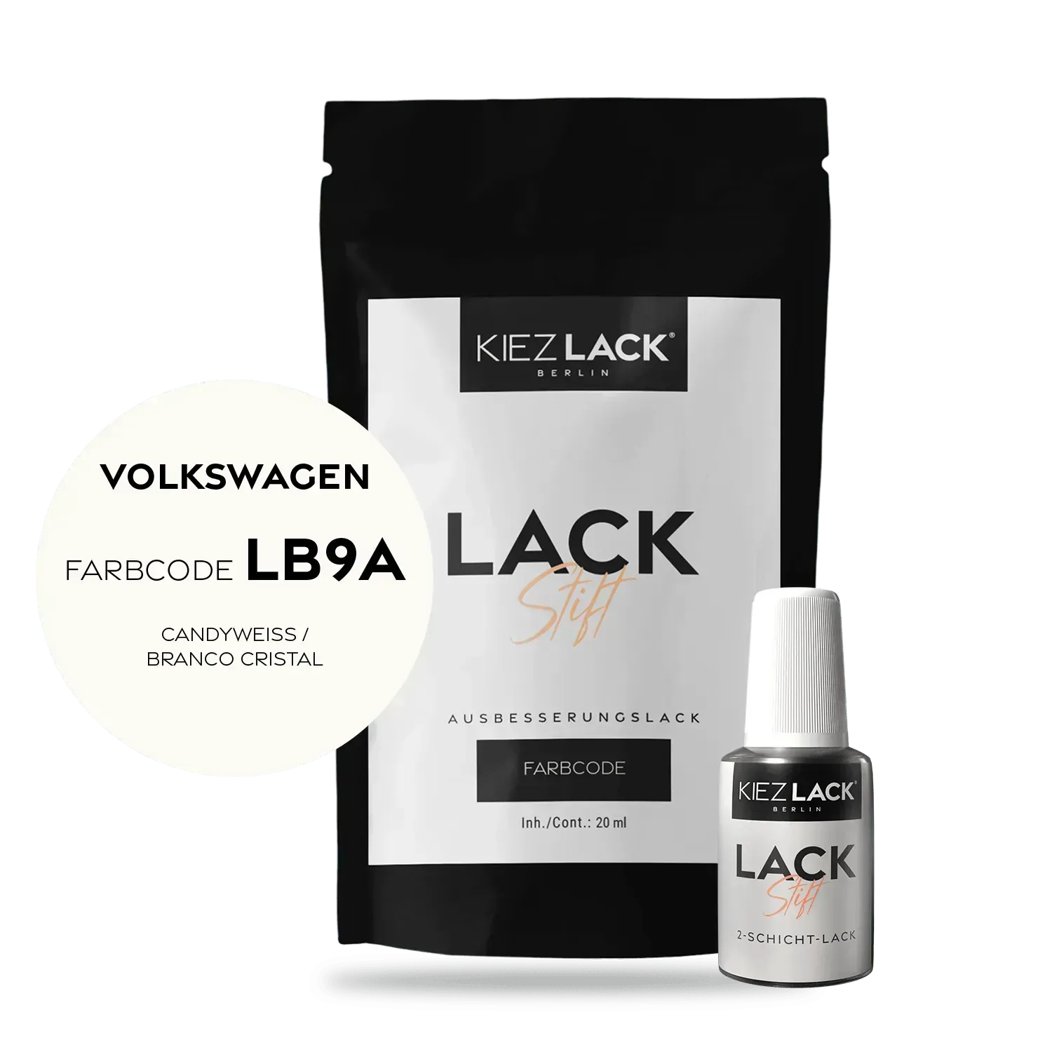 Autolack Lackstift Volkswagen LB9A CANDYWEISS - Kiezlack