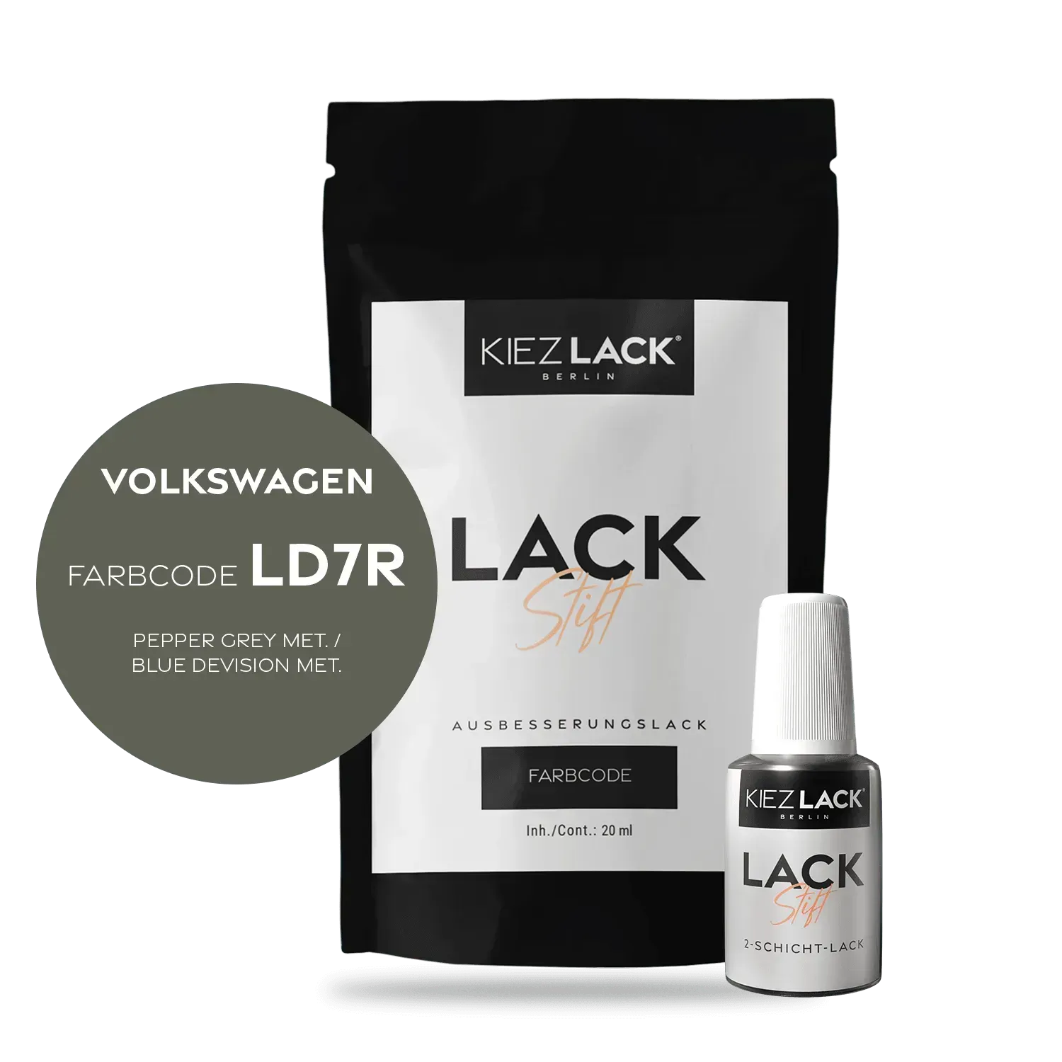 Autolack Lackstift Volkswagen LD7R PEPPER GREY MET. - Kiezlack