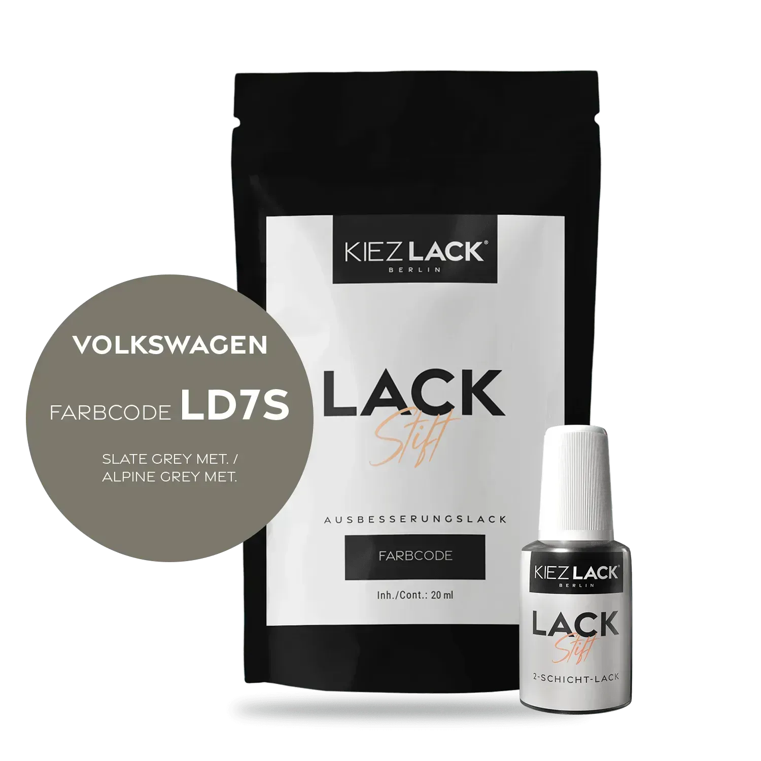 Autolack Lackstift Volkswagen LD7S SLATE GREY MET. - Kiezlack